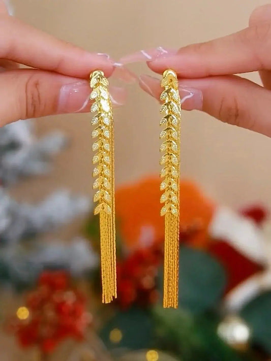 Tassel earring(24k gold plated)