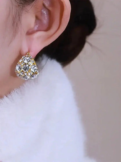 Trendy Diamond Earrings (24k gold Plated)