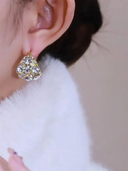 Trendy Diamond Earrings (24k gold Plated)