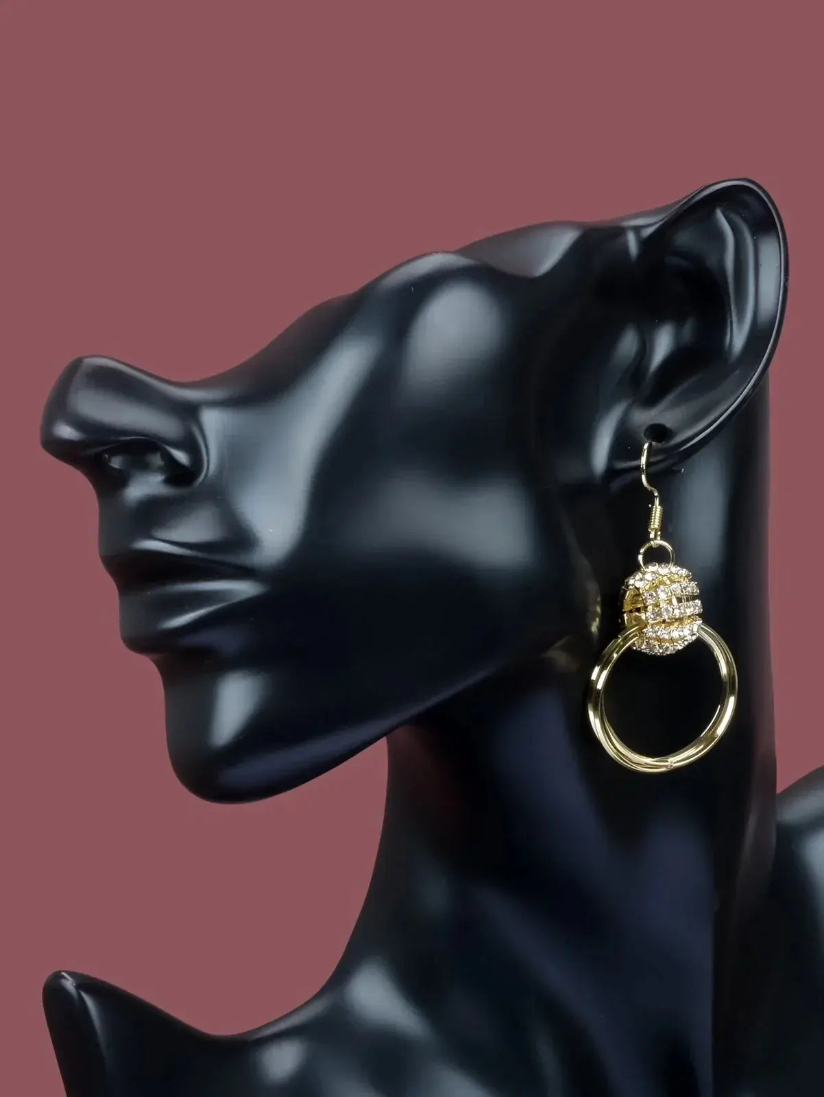 Multilayer diamond earrings(24k gold plated)